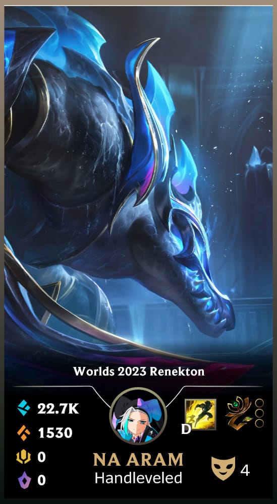 Worlds 2023 Renekton | Handleveled LOL Accounts | NA ARAM