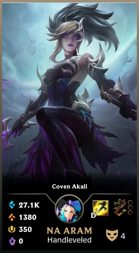 Coven Akali | Handleveled LOL Accounts | NA ARAM