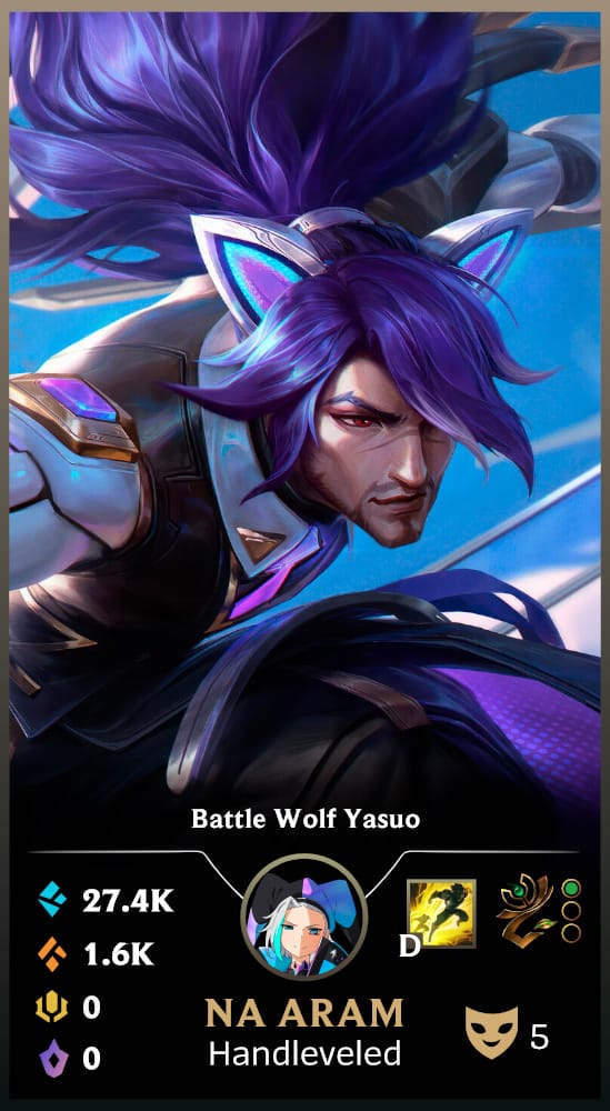 Battle Wolf Yasuo | Handleveled LOL Accounts | NA ARAM
