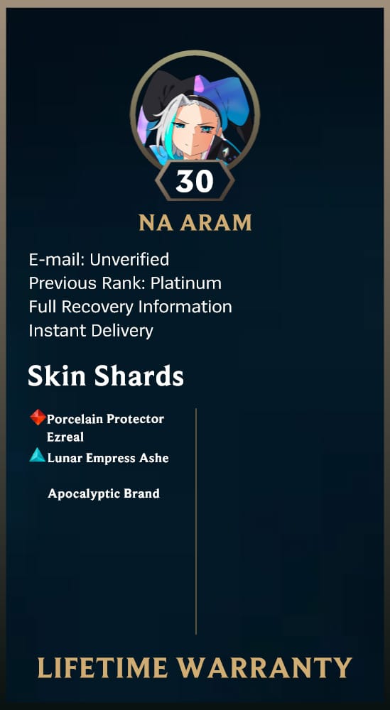 Porcelain Protector Ezreal | Handleveled LOL Accounts | NA PLATINUM 4 - Image 2