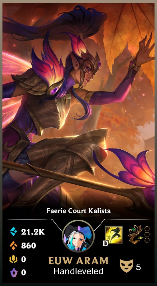 Faerie Court Kalista | Handleveled LOL Accounts | EUW ARAM