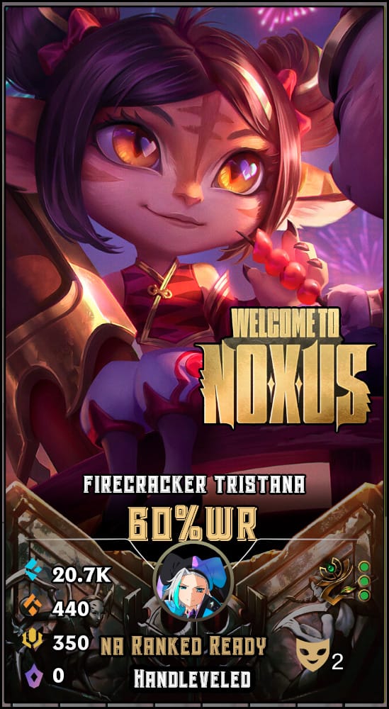 Firecracker Tristana | NA | 60% Win Rate | Hand-Leveled & Ranked Ready