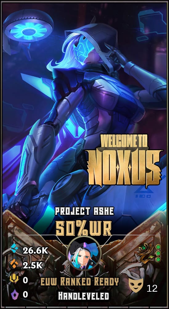 Project Ashe | EUW | 50% Win Rate | Hand-Leveled & Ranked Ready