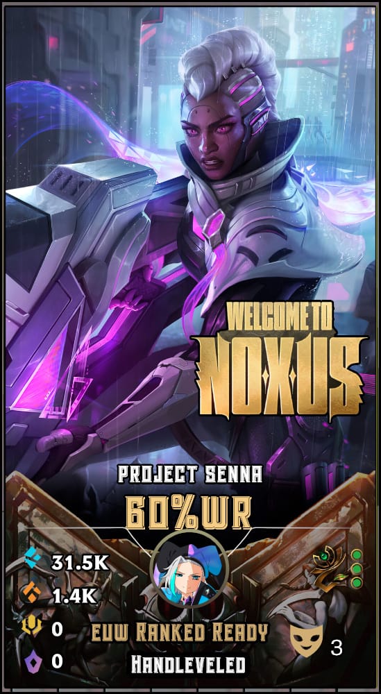 PROJECT Senna | EUW | 60% Win Rate | Hand-Leveled & Ranked Ready