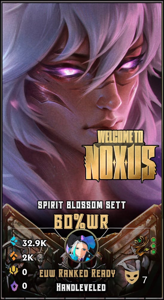 SpiritBlossom Sett | EUW | 60% Win Rate | Hand-Leveled & Ranked Ready