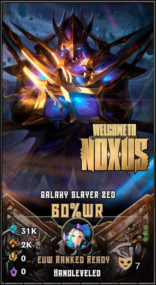 Galaxy Slayer Zed | EUW | 60% Win Rate | Hand-Leveled & Ranked Ready