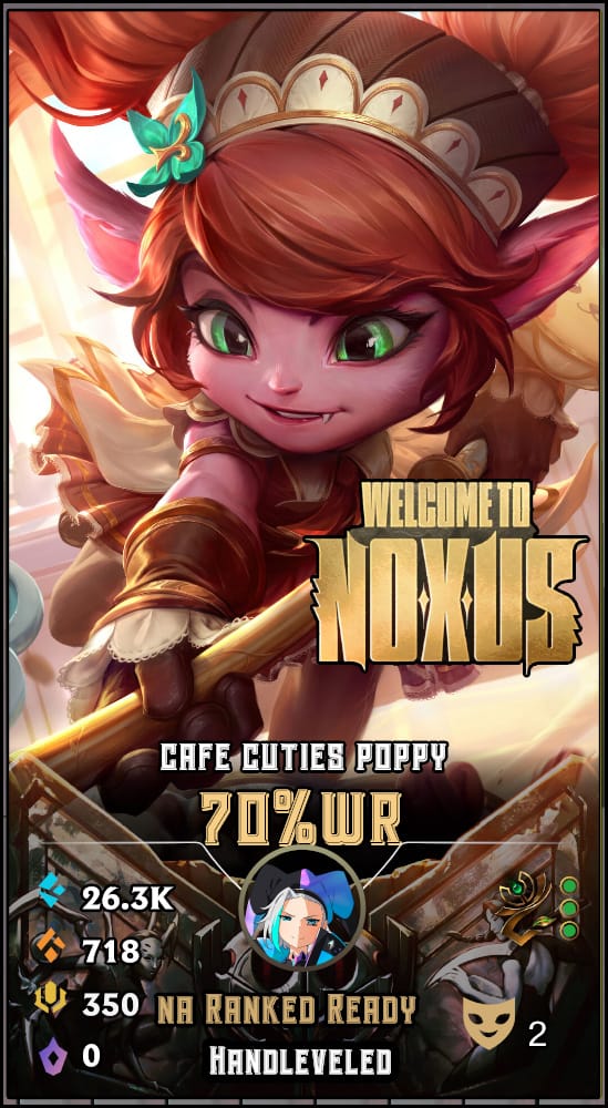 Cafe Cuties Poppy | NA | 70% Win Rate | Hand-Leveled & Ranked Ready