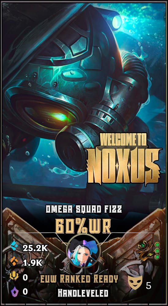 Omega Squad Fizz | EUW | 60% Win Rate | Hand-Leveled & Ranked Ready