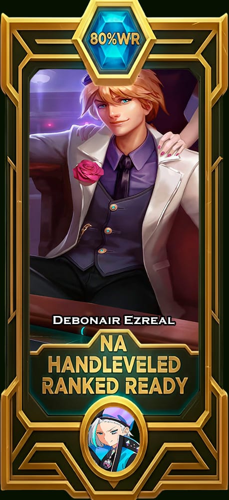 Debonair Ezreal Smurf Account | NA | 85% WR Win Rate | HandLeveled