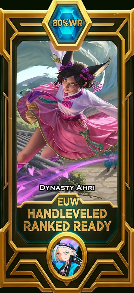 Dynasty Ahri Smurf Account | EUW | 80% WR Win Rate | HandLeveled