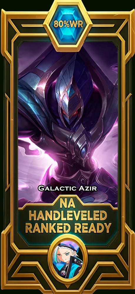 Galactic Azir Smurf Account | NA | 80% WR Win Rate | HandLeveled