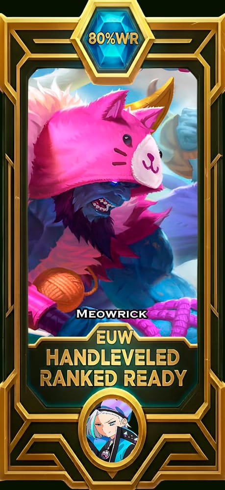 Meowrick Smurf Account | EUW | 80% WR Win Rate | HandLeveled